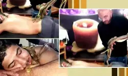 షాకింగ్... స్నేక్ మసాజ్ షాకింగ్... స్నేక్ మసాజ్