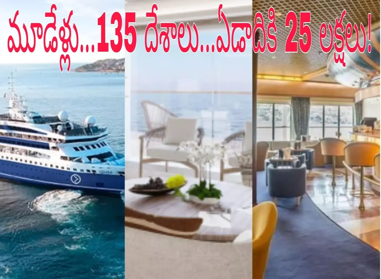 మూడేళ్లు...135 దేశాలు...ఏడాదికి 25 లక్షలు! మూడేళ్లు...135 దేశాలు...ఏడాదికి 25 లక్షలు!