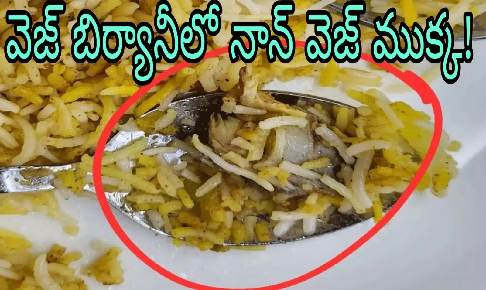 వెజ్ బిర్యానీలో నాన్ వెజ్ ముక్క!
