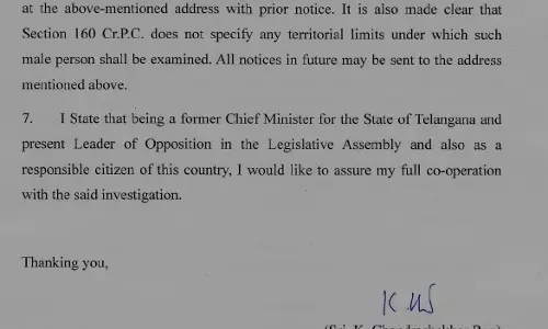 SIT Notice: KCR Asks for New Date