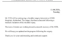 NTR Shoulder Injury: Jr NTR to Undergo Surgery at Hyderabad KIMS NTR Shoulder Injury: Jr NTR to Undergo Surgery at Hyderabad KIMS